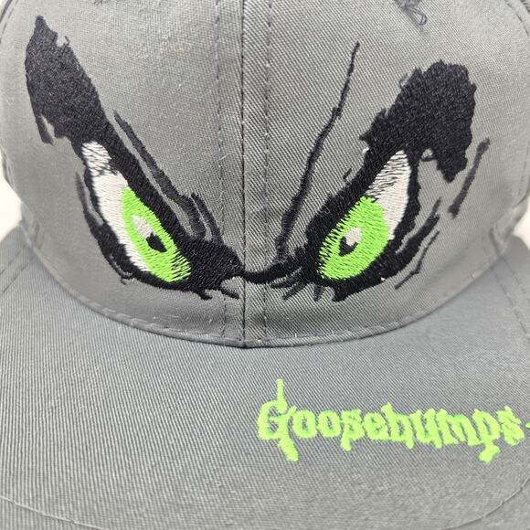 Vintage Goosebumps Youth Snapback Hat Gray Green Spooky Eyes 1996 90s Annco - Picture 2 of 11